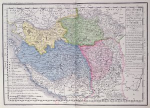 Mapa de la Vendée que muestra el área de la Revuelta Vendeana (1793-96) en marzo de 1793, c.1815